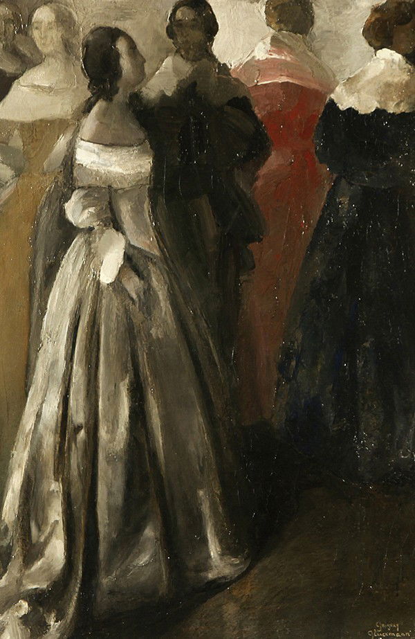 GLUCKMANN, GRIGORY: GRIGORY GLUCKMANN (RUSSIAN 1898-1973), "The Spanish Ball," 1925 , oil on canvas, 56.7x40 cm. (22 1/4 x 15 3/4) signed lower right 'Grigory Gluckmann, Paris, 1925'. PROVENANCE: Sotheby's, New York, Apr