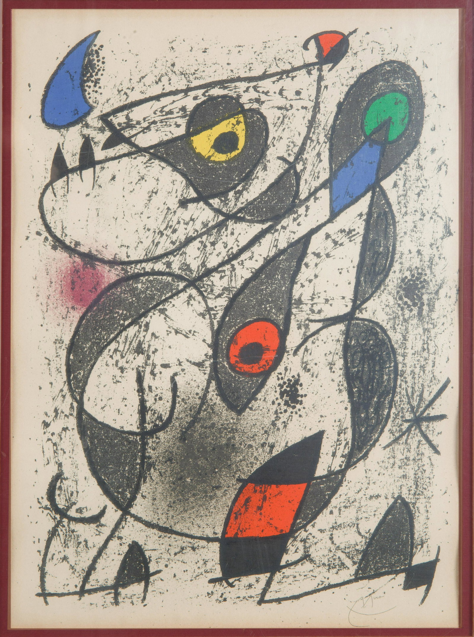 JOAN MIRO (SPANISH 1893-1983): JOAN MIRO (SPANISH 1893-1983) A L'encre II, Mourlot 838, 1972 lithograph on paper 36 x 26 cm (14 1/8 x 10 1/4 in.) framed dimensions: 54 x 44 cm (21 1/4 x 17 3/8 in.) signed lower right