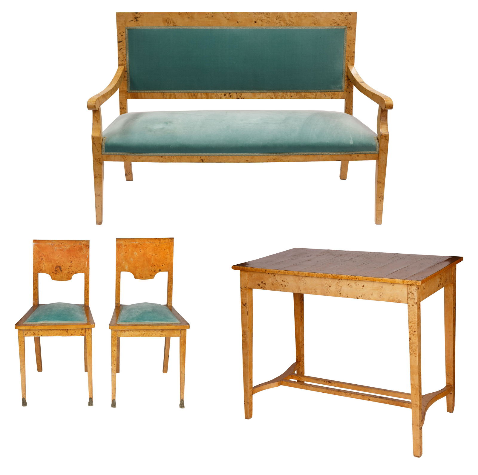 A RUSSIAN BIRCH BURL WOOD PARLOR SUITE (1 of 1)