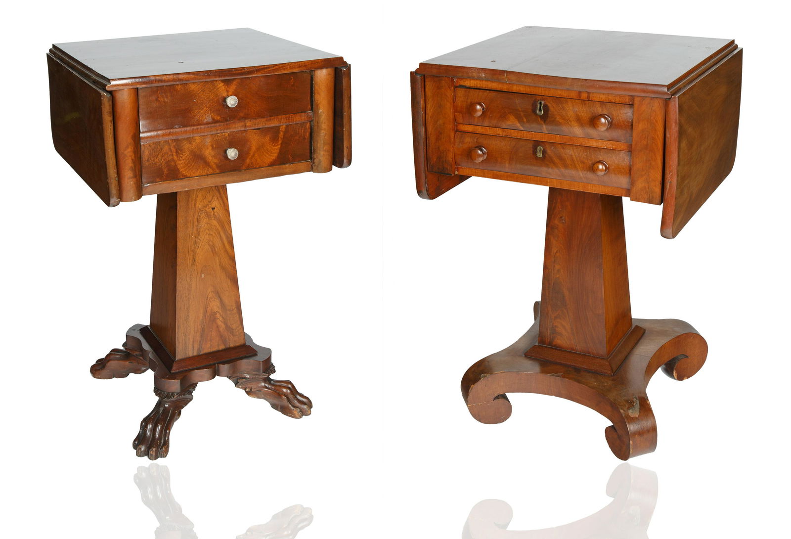 A PAIR OF AN ANTIQUE DROP-LEAF SIDE TABLES (1 of 3)