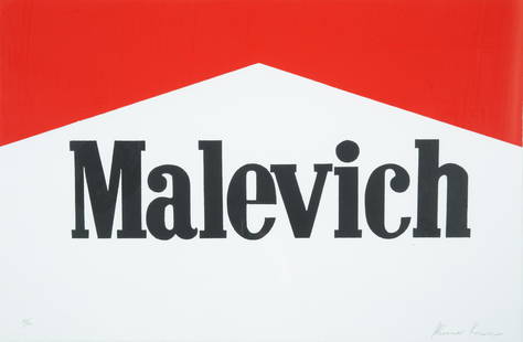 ALEXANDER KOSOLAPOV (RUSSIAN B. 1943): ALEXANDER KOSOLAPOV (RUSSIAN B. 1943)Malevichsilkscreen on paper57 x 76 cm (22 1/2 x 29 7/8 in.)framed dimensions: 80 x 99 cm (31 1/2 x 39 in.)signed lower right, edition 35/100 lower left, all in pen
