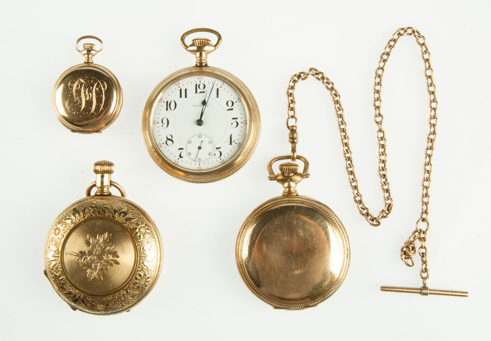 GROUP OF FOUR AMERICAN WALTHAM WATCH CO. POCKET WATCHES (1 of 17)
