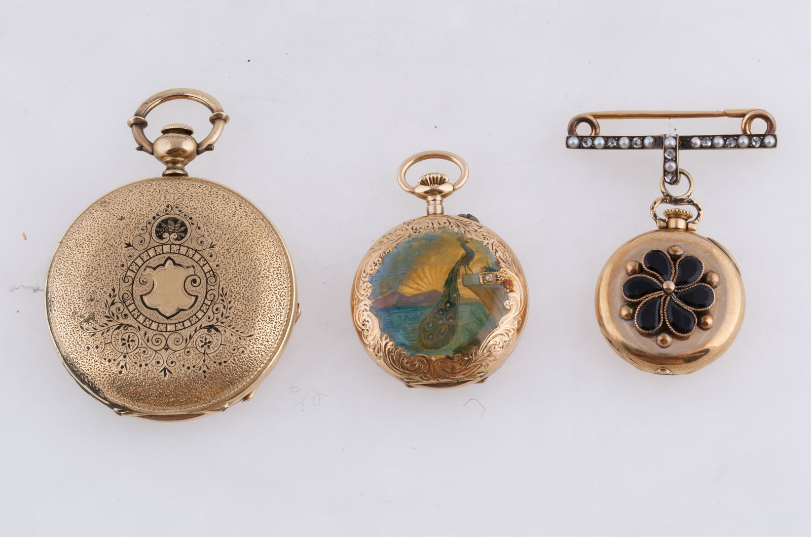 THREE VARIOUS POCKET WATCHES (1 of 14)