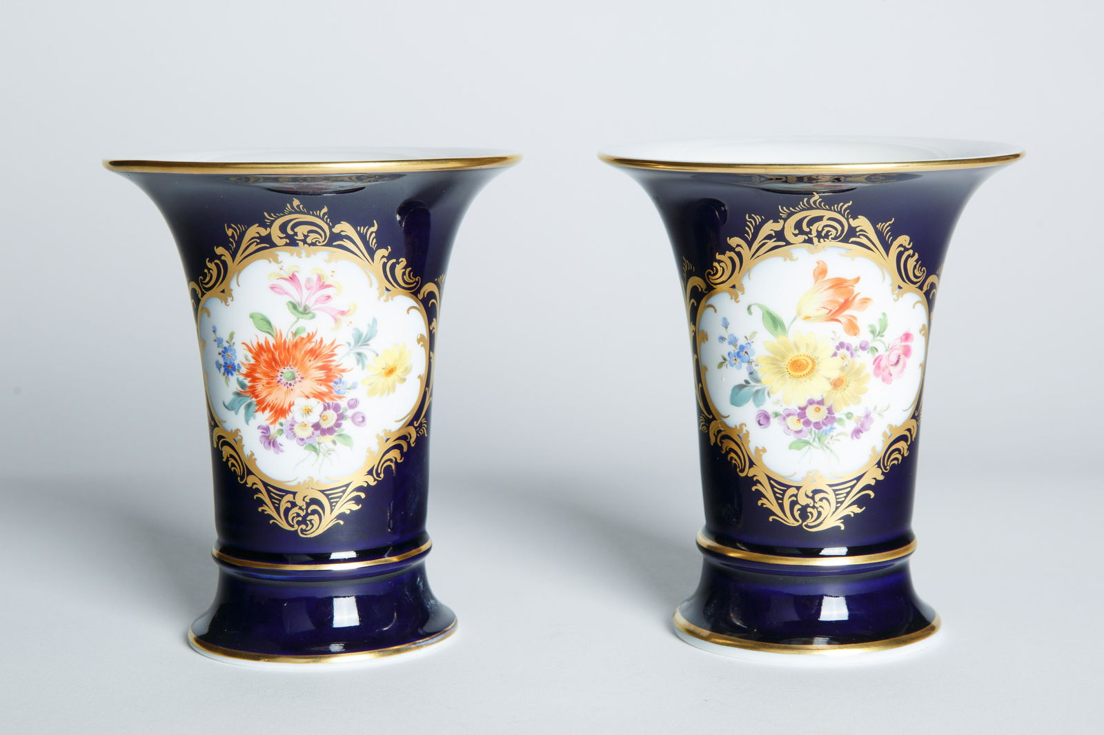 PAIR OF MEISSEN PORCELAIN CABINET VASES (1 of 4)