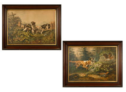 A PAIR OF LITHOGRAPHS AFTER ARTHUR FITZWILLIAM TAIT (BRITISH-AMERICAN 1819-1905): A PAIR OF LITHOGRAPHS AFTER ARTHUR FITZWILLIAM TAIT (BRITISH-AMERICAN 1819-1905)The Hunt From 'American Field Sports' Series, colored lithograph on paper48 x 67.5 cm (18 7/8 x 26 5/8 in.) [sight, both