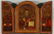 316: ANTIQUE RUSSIAN TRIPTYCH ICON WITH SAINTS