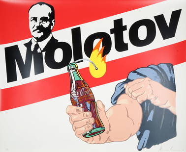 ALEXANDER KOSOLAPOV (RUSSIAN B. 1943): ALEXANDER KOSOLAPOV (RUSSIAN B. 1943)Molotov 1991 silkscreen on paper 93 x 112 cm (36 5/8 x 44 1/8 in.), unframed signed and dated lower right; 37/95 lower left all in pencil CONDITION The print is in