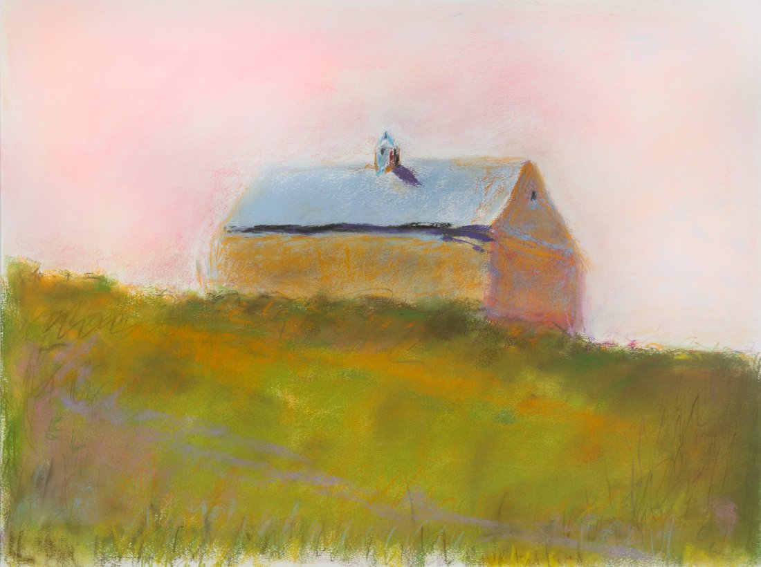 WOLF KAHN (GERMAN-AMERICAN 1927-2020): WOLF KAHN (GERMAN-AMERICAN 1927-2020)Barn With Cupola On A Risepastel on paper56 x 76.2 cm (22 x 30 in.) [sheet]; framed dimensions: 70 x 90 cm (27 1/2 x 35 3/8 in.)signed lower leftPROVENANCE Private