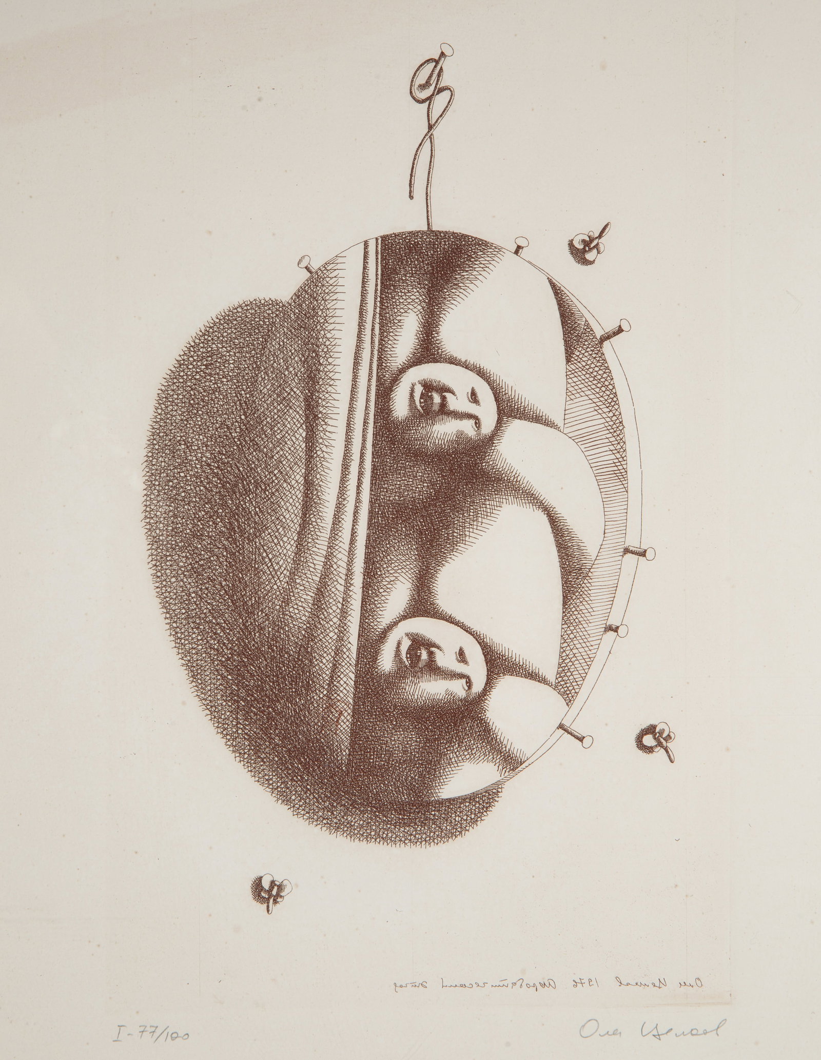 OLEG TSELKOV (RUSSIAN 1934-2021): OLEG TSELKOV (RUSSIAN 1934-2021)Together, 1976etching on paper54 x 40 cm (21 1/4 x 15 3/4 in.) [sight], 38 x 23 cm (15 x 9 in.) [plate]; framed dimensions: 57 x 43 cm (22 1/2 x 16 7/8 in.)signed lower