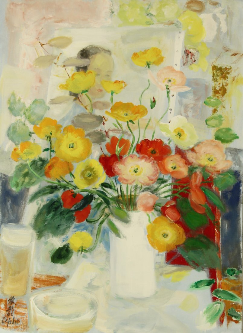 LE PHO (VIETNAMESE-FRENCH 1907-2001), “Composition: LE PHO (VIETNAMESE-FRENCH 1907-2001), “Composition”, oil on canvas, 100 x 73 cm (39 3/8 x 28 3/4 in.), signed lower left PROVENANCE: Findlay Galleries, Palm Beach