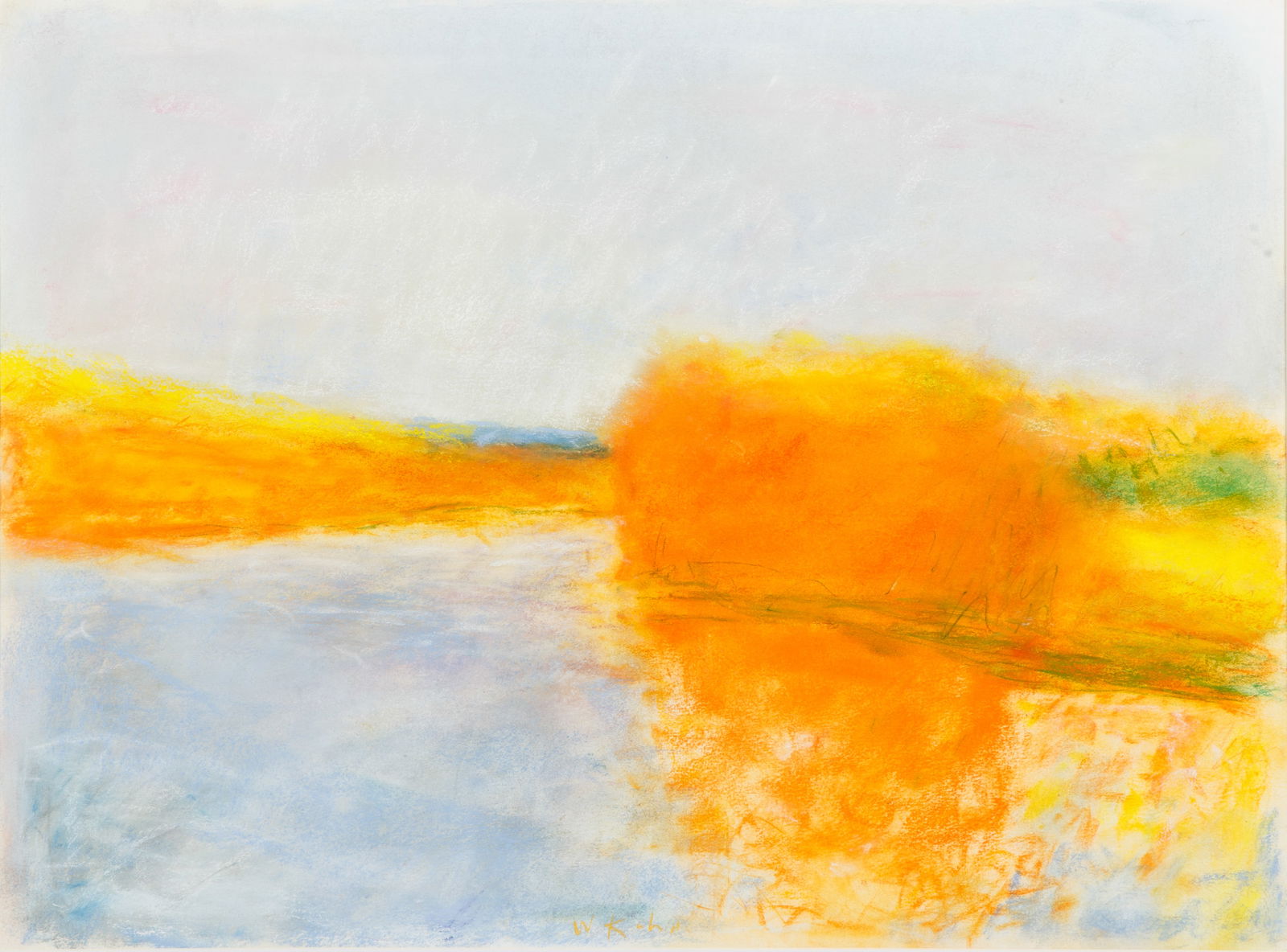 WOLF KAHN (GERMAN-AMERICAN 1927-2020): WOLF KAHN (GERMAN-AMERICAN 1927-2020)Spring Morning on the Connecticut, pastel on papersheet size: 55.9 x 76.2 cm (22 x 30 in.)framed dimensions: 71.1 x 91.4 cm (28 x 36 in.)signed lower center