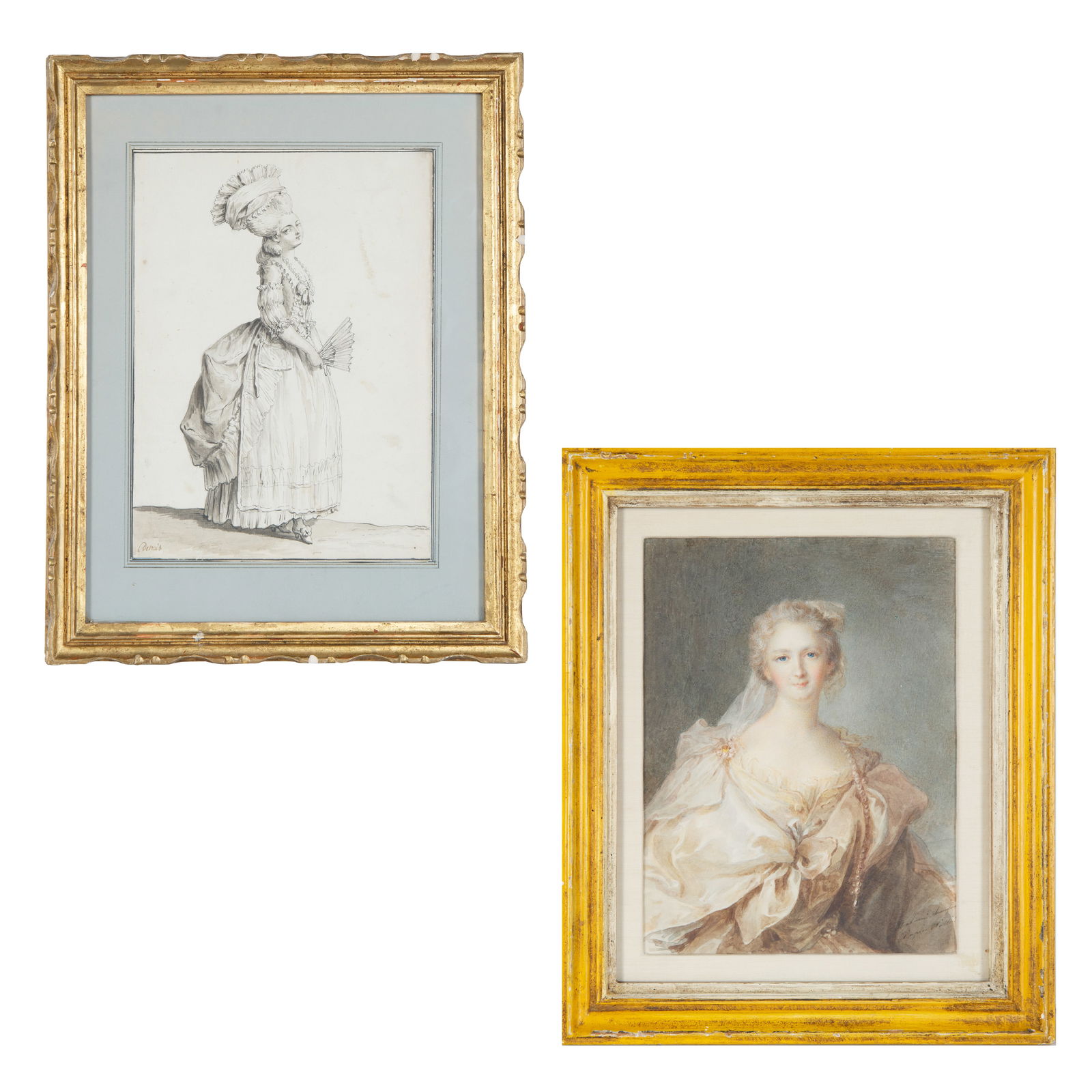 [CLAUDE LOUIS DESRAIS] A PAIR OF FRENCH PORTRAITS OF DAMES, XVII-XIX CENTURY INCLUDINGBY CLAUDE (1 of 5)