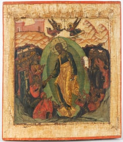 A RUSSIAN ICON OF THE RESURRECTION OF CHRIST, 17TH-18TH CENTURIES