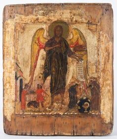 A RUSSIAN ICON OF ST. JOHN THE FORERUNNER,  16TH CENTURY