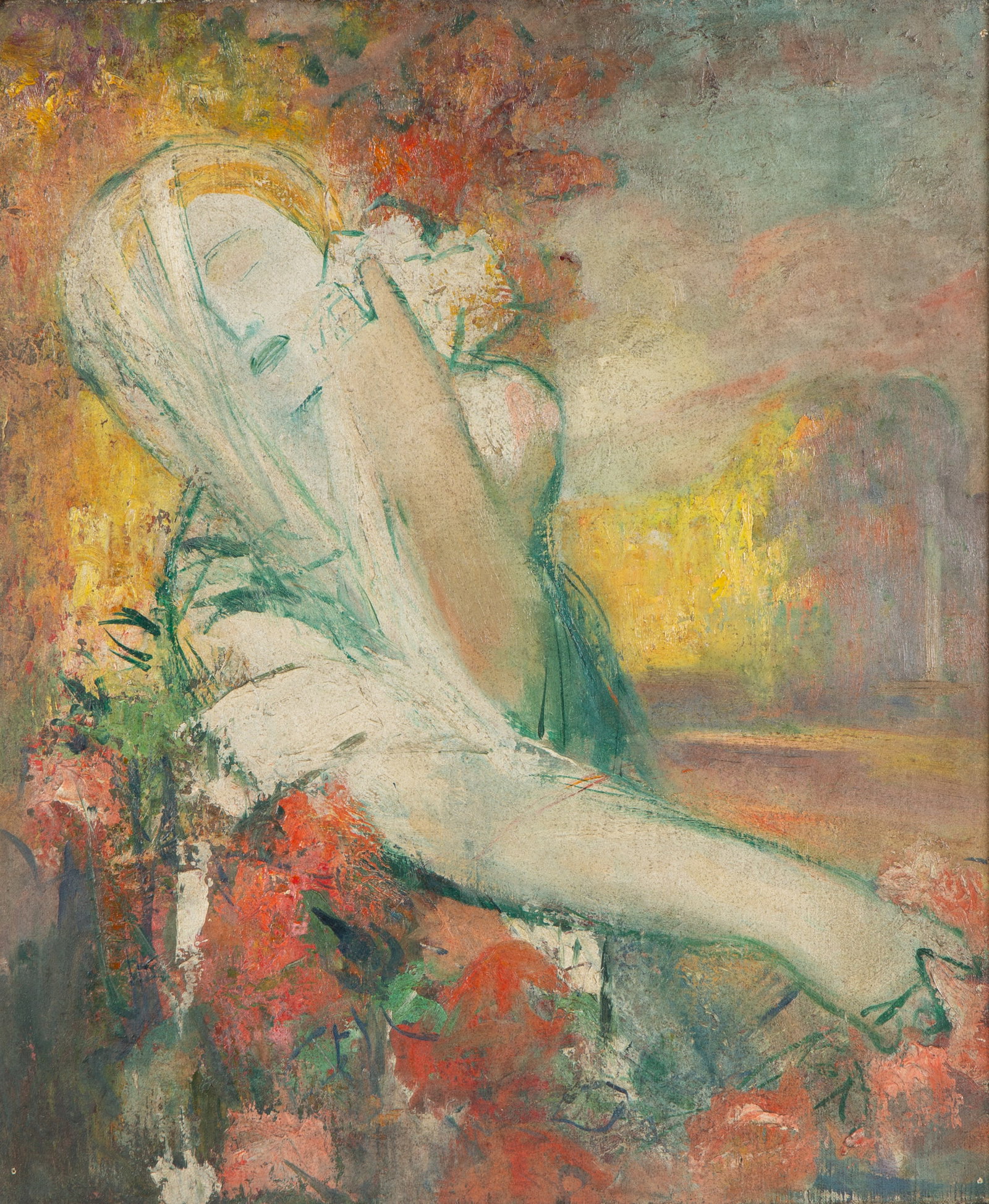 PIERRE-AMEDEE MARCEL-BERONNEAU (FRENCH 1869-1937): PIERRE-AMEDEE MARCEL-BERONNEAU (FRENCH 1869-1937) Salome, oil on canvas 56 x 47 cm (22 1/8 x 18 1/2 in.) framed dimensions: 69 x 59 cm (27 1/8 x 23 1/4 in.) Atelier stamp on the verso PROVENANCE Estat