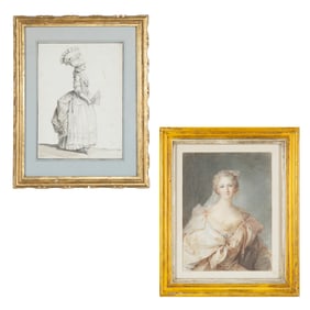 [CLAUDE LOUIS DESRAIS] A PAIR OF FRENCH PORTRAITS OF DAMES, XVII-XIX CENTURY INCLUDINGBY CLAUDE