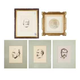 [AUGUSTIN DE ST AUBIN AND ANDRE GILL] A GROUP OF FIVE  MISCELLANEOUS DRAWINGS, INCLUDING AUGUSTIN DE