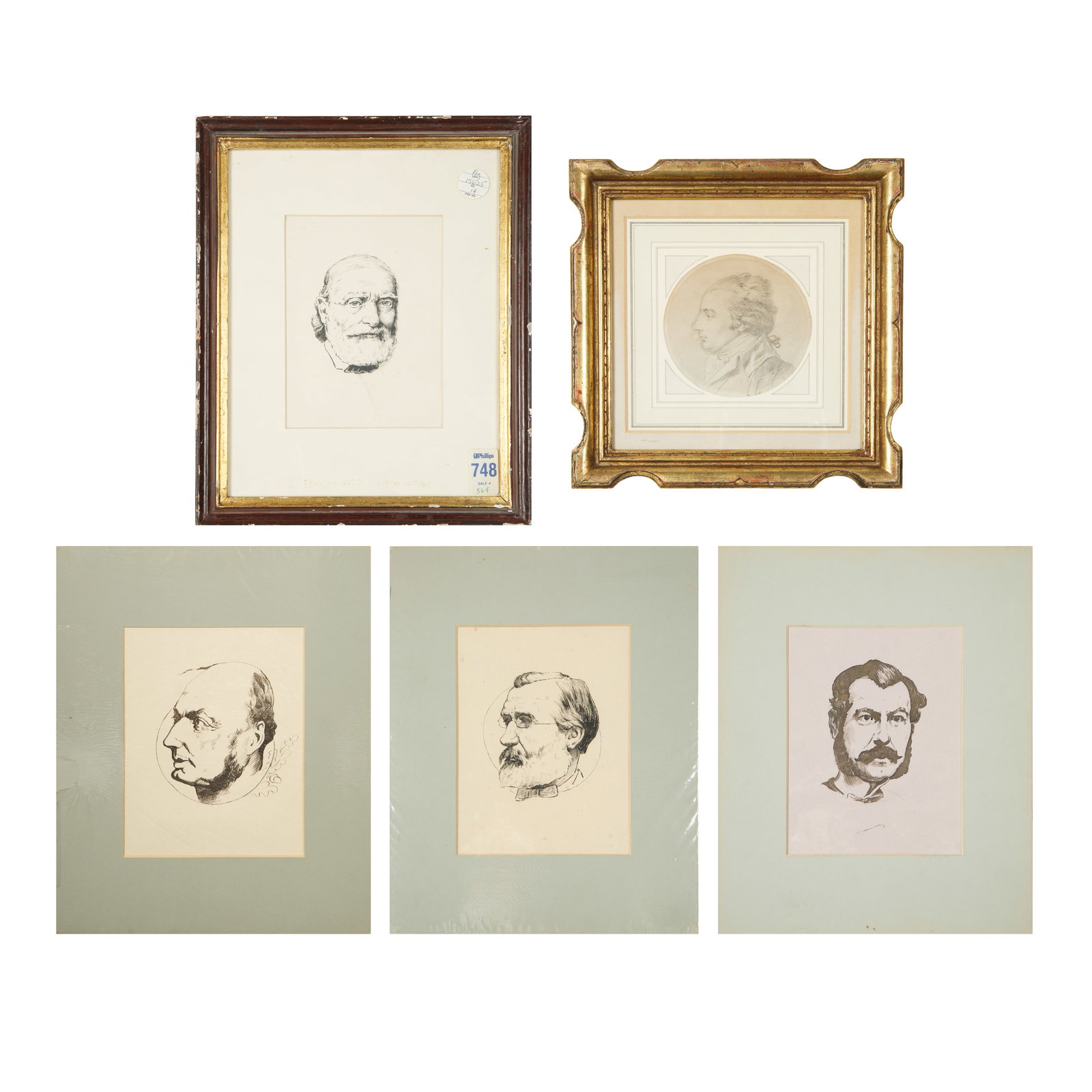 [AUGUSTIN DE ST AUBIN AND ANDRE GILL] A GROUP OF FIVE  MISCELLANEOUS DRAWINGS, INCLUDING AUGUSTIN DE (1 of 8)
