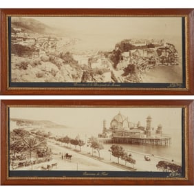 A PAIR OF PANORAMA PHOTOGRAPHS OF MONACO AND NICE, LATE XIX CENTURY