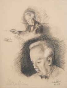 SIGNED PORTRAIT OF RICHARD STRAUSS (GERMAN 1864-1946) BY HERBERT FEIST (GERMAN 1903-1981)