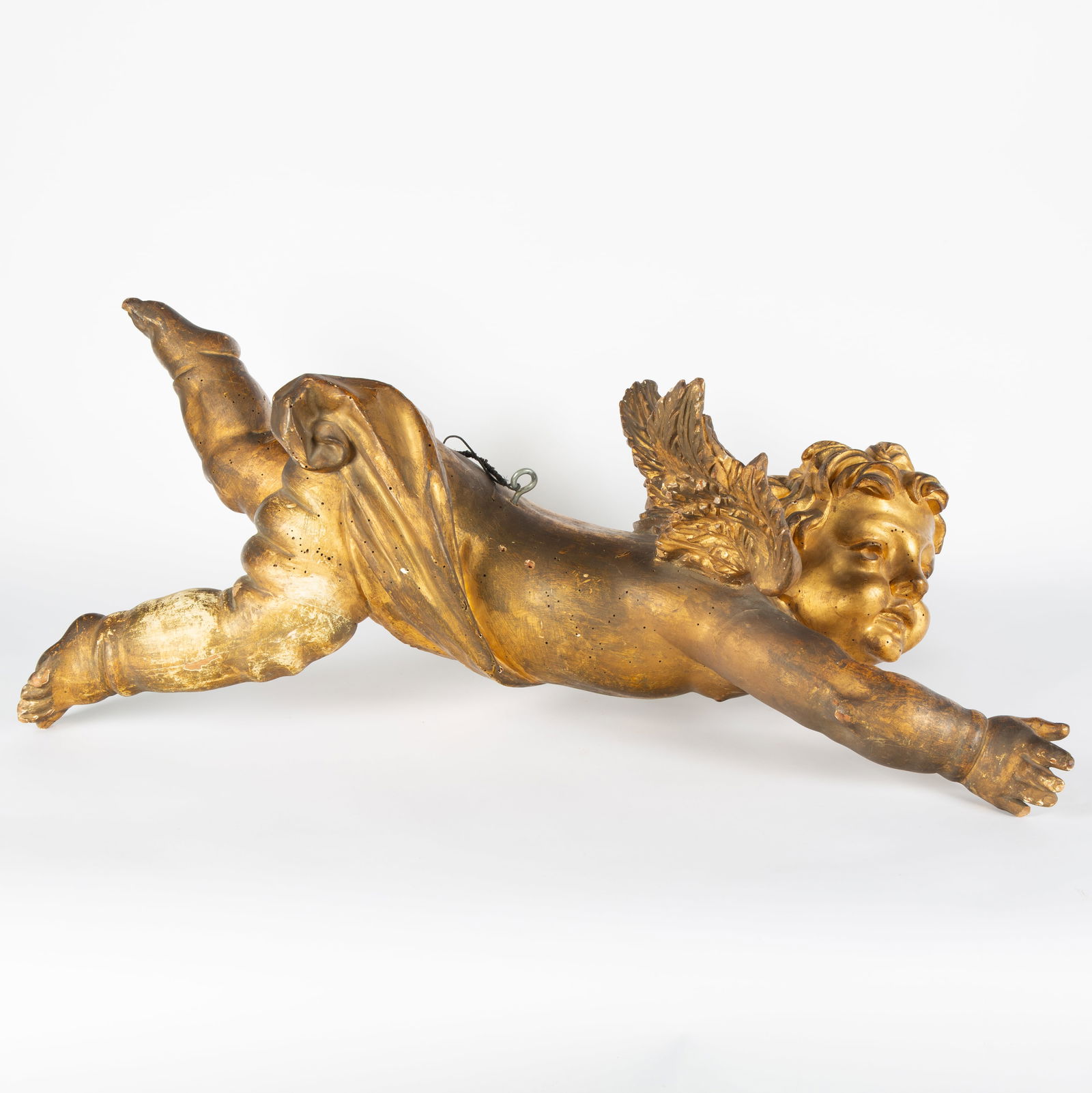 GUILT CARVED BAROQUE WOOD PUTTI, 18TH CENTURY (1 of 4)