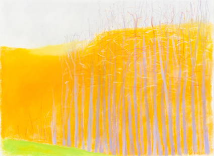 WOLF KAHN (GERMAN-AMERICAN 1927-2020): WOLF KAHN (GERMAN-AMERICAN 1927-2020) Grey Trees over Orange pastel on paper 56 x 76 cm (22 x 30 in.) [sheet] framed dimensions: 72 x 91.5 cm (28 3/8 x 36 in.) signed lower right PROVENANCE Private Co
