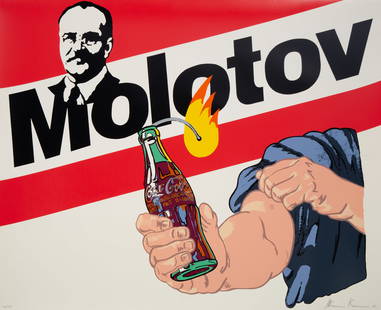 ALEXANDER KOSOLAPOV (B. 1943): ALEXANDER KOSOLAPOV (B. 1943) Molotov, 1991 silkscreen on paper 93 x 112 cm (36 5/8 x 44 1/8 in.) unframed signed and dated in pencil lower right, editioned 60/95 in pencil lower left N.B. Condition r