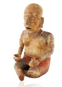 A JALISCO SEATED FIGURE OF A WOMAN, STATE OF JALISCO, WESTERN MEXICO