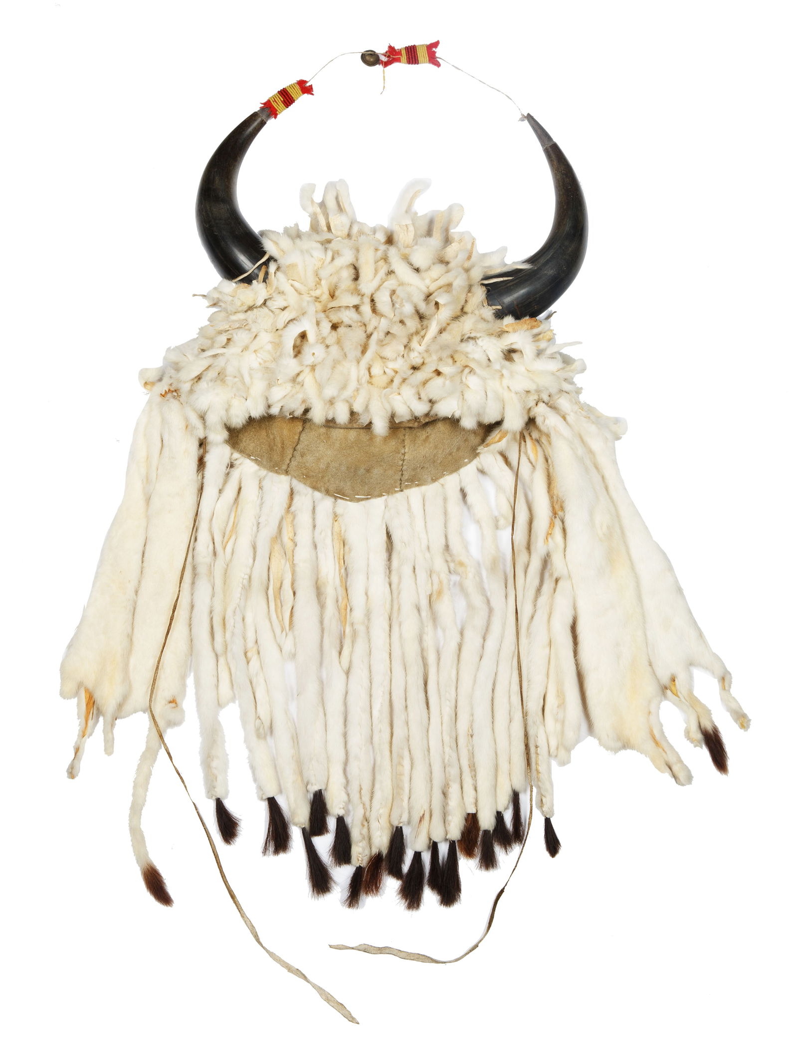 A NORTHERN PLAINS STYLE BUFFALO SPLIT HORN HEADDRESS, PROBABLY CONTEMPORARY (1 of 1)