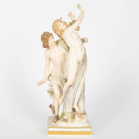 A MEISSEN PORCELAIN FIGURINE OF DAPHNE AND APOLLO, AFTER JJ KAENDLER, 19TH CENTURY (1 of 5)