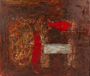 ENTANG WIHARSO (INDONESIAN B.1967): ENTANG WIHARSO (INDONESIAN B.1967) Cage and a Portrait , 1997 oil on canvas 120 x 145 cm (47 1/4 x 57 in.) signed and dated upper right CONDITION Keywords: Indonesian Art, Entang Wiharso, Contemporar