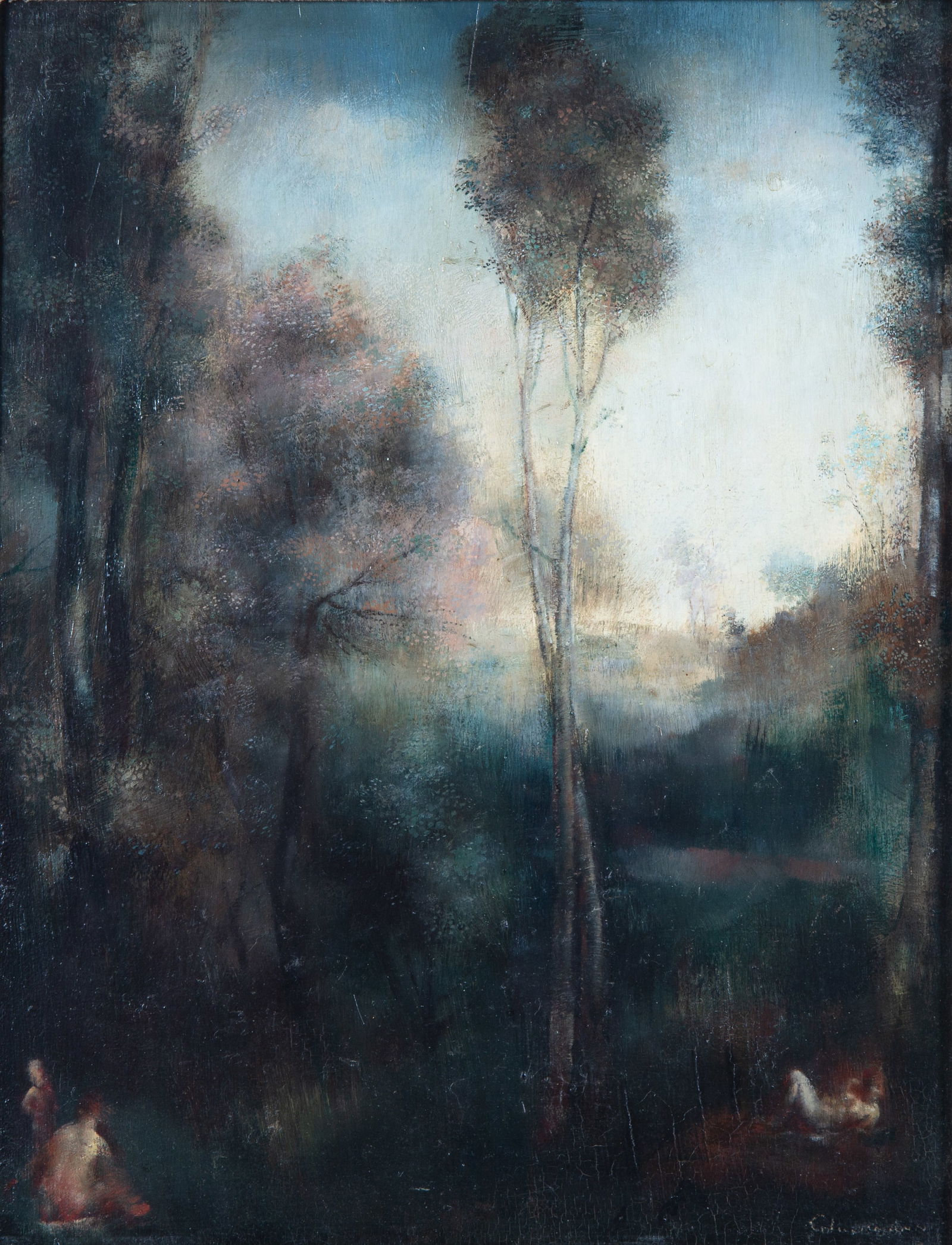 GRIGORY GLUCKMANN (RUSSIAN-FRENCH 1898-1973): GRIGORY GLUCKMANN (RUSSIAN-FRENCH 1898-1973) Paysage oil on panel 35 x 27 cm (13 3/4 x 10 5/8 in.) framed dimensions: 58 x 50 cm (22 3/4 x 19 5/8 in.) signed lower right CONDITION Observed in frame th