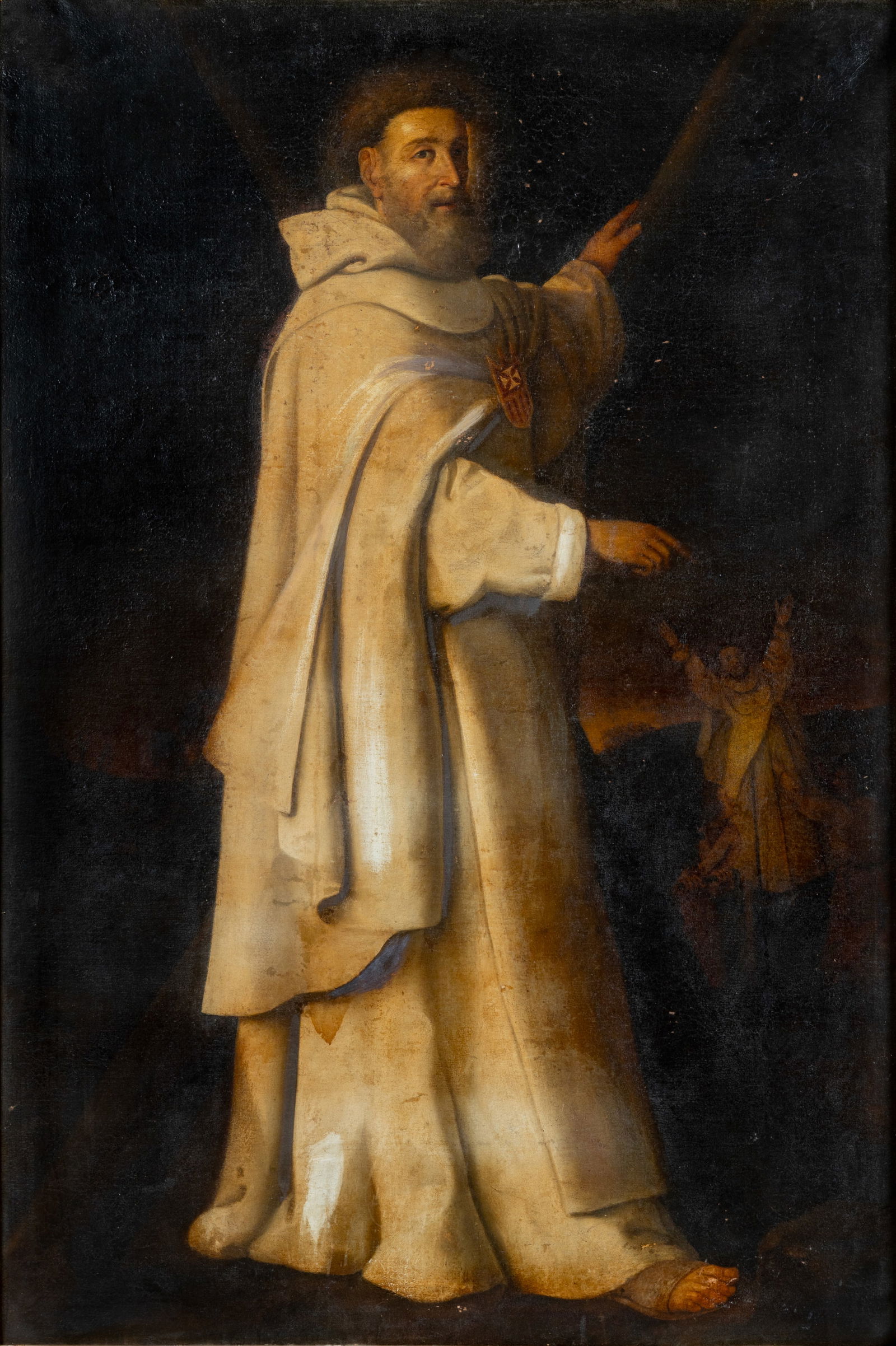 MANNER OF FRANCISCO DE ZURBARAN (SPANISH 1598-1664): MANNER OF FRANCISCO DE ZURBARAN (SPANISH 1598-1664) San Pedro Nolasco, ca. 1650 oil on canvas 180 x 122 cm (71 x 48 in.) framed dimensions: 191.1 x 132 cm (75 1/4 x 52 in.) PROVENANCE Purportedly comm