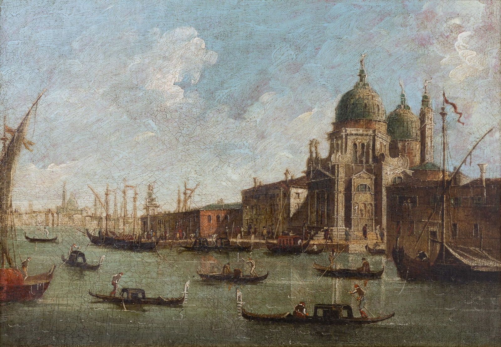 MANNER OF FRANCESCO GUARDI (ITALIAN 1712-1793): MANNER OF FRANCESCO GUARDI (ITALIAN 1712-1793) Santa Maria Della Salute , oil on canvas 28.5 x 39.3 cm (11 1/4 x 15 3/4 in) framed dimensions 38.7 x 50.8 cm (15 1/4 x 20 in) PROVENANCE Freeman's, Phil