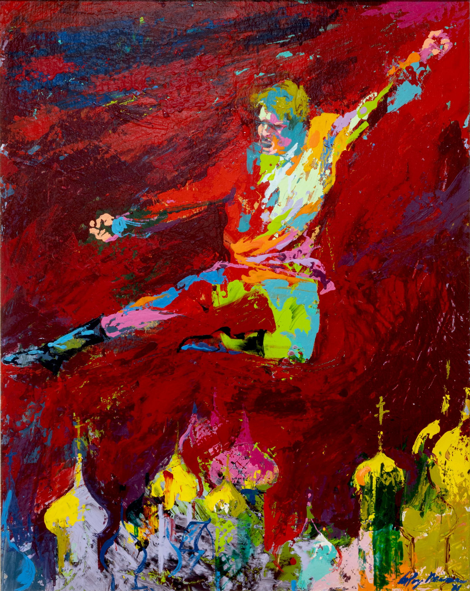 LEROY NEIMAN (AMERICAN 1921-2012): LEROY NEIMAN (AMERICAN 1921-2012) Russian Cossack, acrylic on board 76.2 x 60.3 cm (30 x 23 3/4 in.) framed dimensions: 97.5 x 81.5 cm (38.3 x 32 in) signed lower right N.B. Condition reports are ava