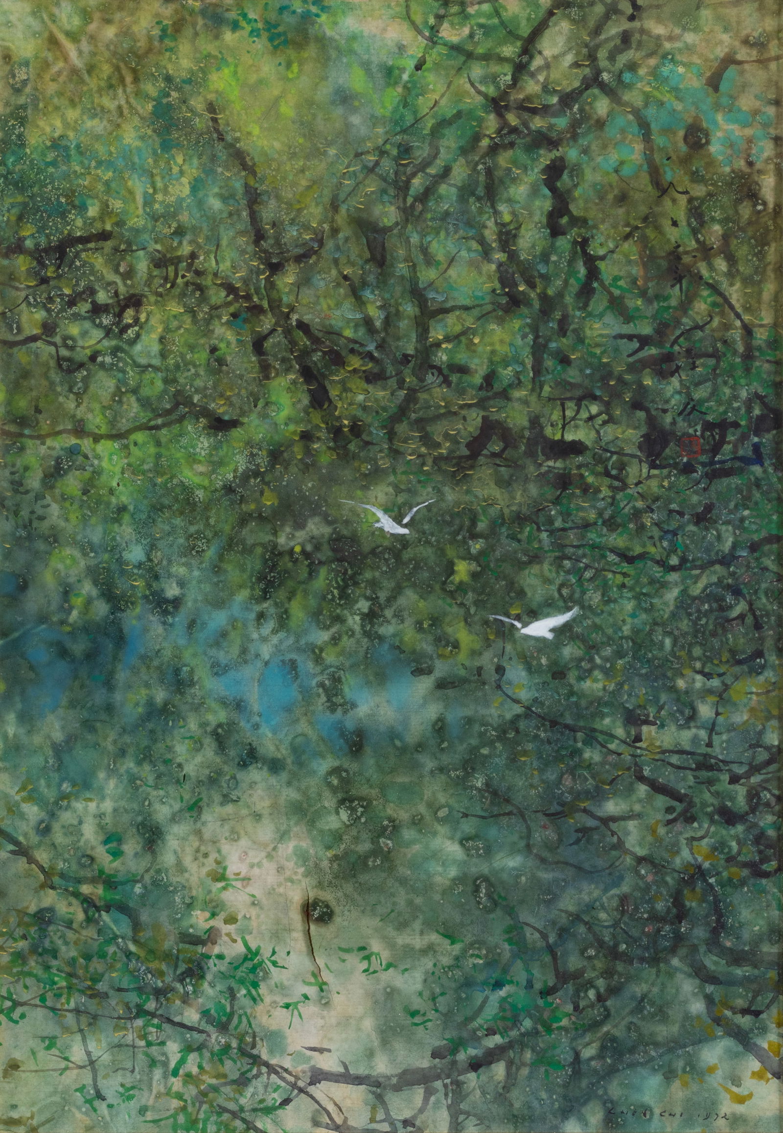 CHEN CHI (CHINESE- AMERICAN 1912-2005): CHEN CHI (CHINESE- AMERICAN 1912-2005) Spring, 1972 watercolor on paper 64 x 45 cm (25 1/4 x 17 3/4 in.) [sight] framed dimensions: 91 x 69 cm (35 3/4 x 27 1/8 in.) signed and dated lower right with a