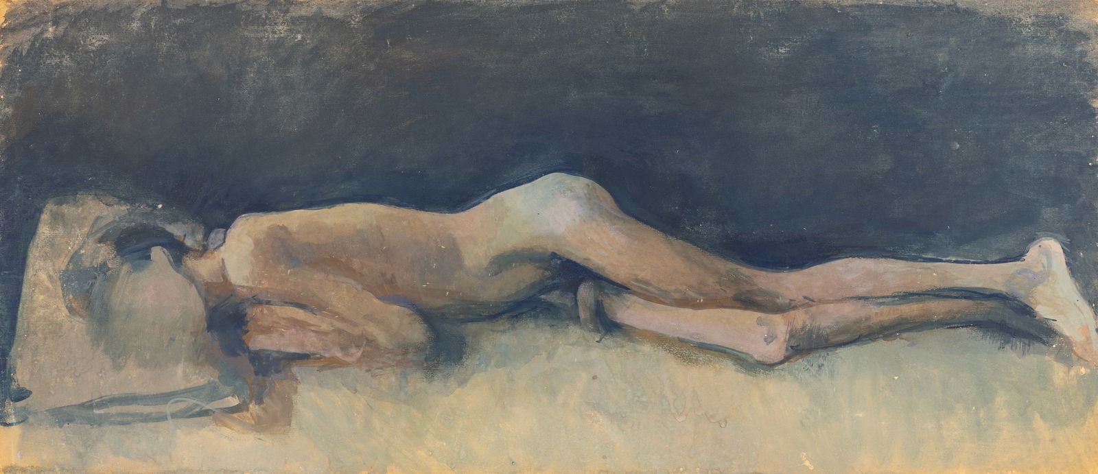 PAVEL TCHELITCHEW (RUSSIAN 1898-1957): PAVEL TCHELITCHEW (RUSSIAN 1898-1957) Untitled (Nude Study), gouache on board 33 x 75 cm (13 x 29 1/2 in.) signed with Estate signature stamp on verso PROVENANCE Estate of Pavel Tchelitchew thence by