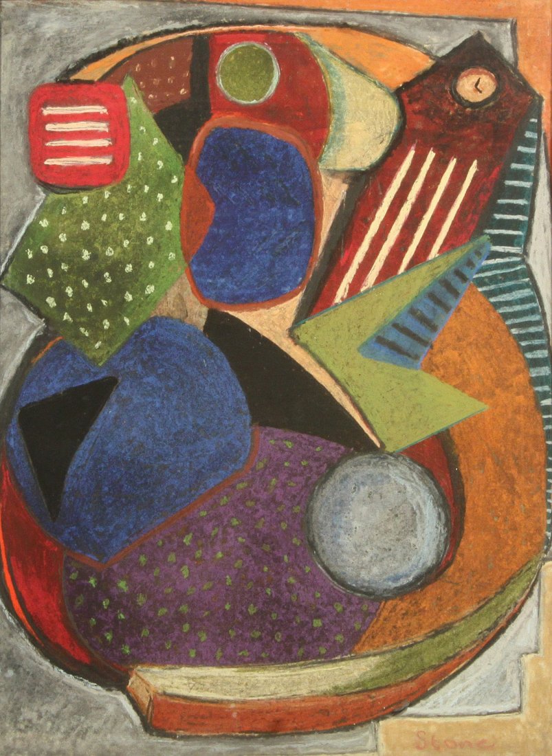 LOUIS K. STONE (AMERICAN 1902-1984): LOUIS K. STONE (AMERICAN 1902-1984) Abstract mixed media on board 55.4 x 41.8 cm (21 7/8 x 16 1/4 in.) signed 'Stone' lower right All artworks in this auction will be exhibited and auctioned in Kent,