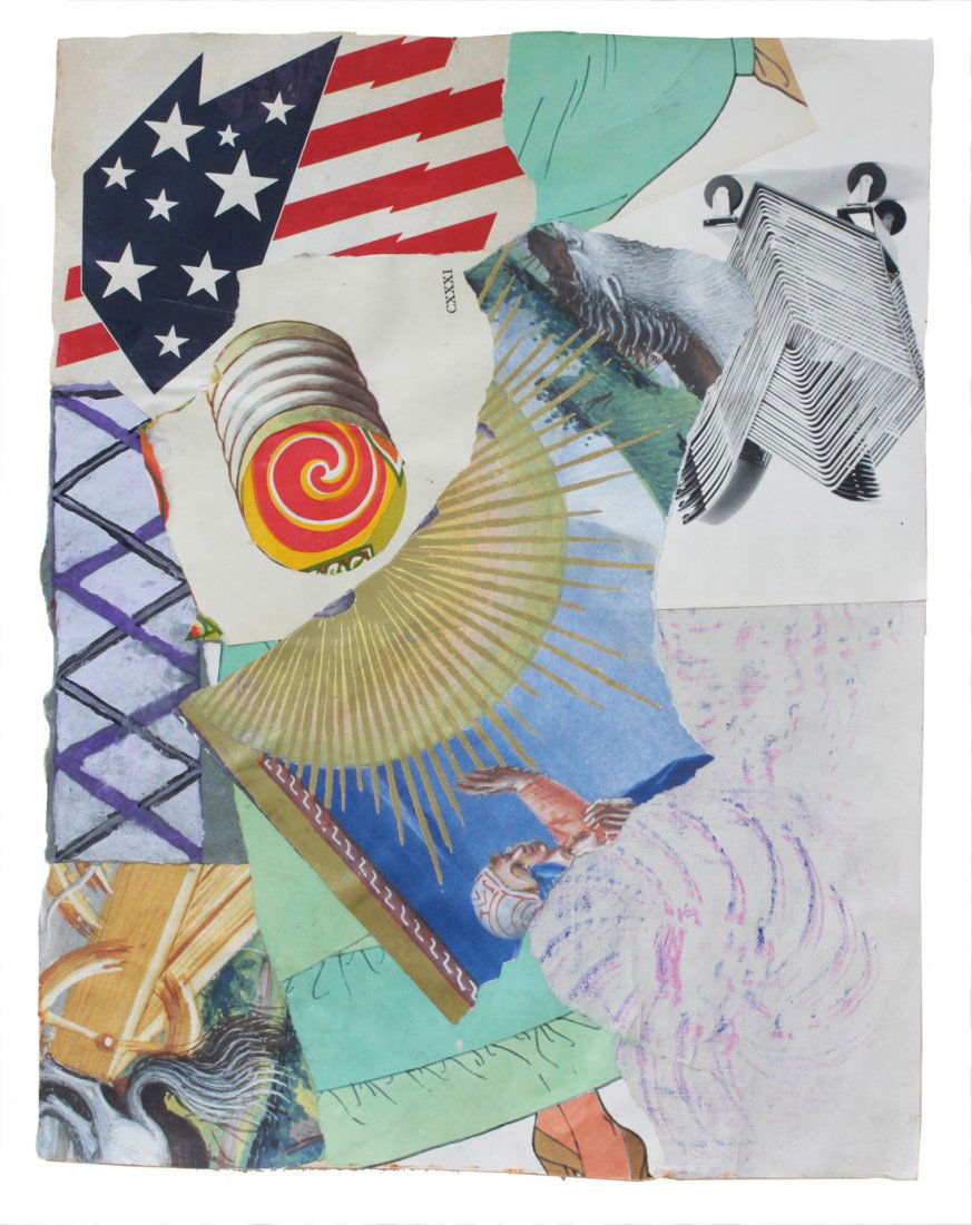 BRIAN BELOTT (AMERICAN B. 1973): BRIAN BELOTT (AMERICAN B. 1973) Collage, 2013 mixed media 37.4 x 28.5 cm (14 3/4 x 11 1/4 in.) All artworks in this auction will exhibited and auctioned in Kent, Connecticut. After the auction, this