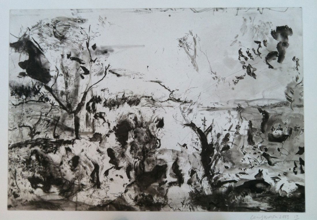 CECILY BROWN (BRITISH B.1969): CECILY BROWN (BRITISH B.1969) Untitled, 2003 etching with aquatint, drypoint, and softground from an edition of 28 image size: 23 1/2 x 34 inches (59.7 x 86.4 cm) signed in pencil in the lower margin