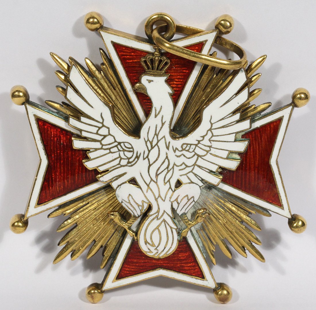 A POLISH ORDER OF THE WHITE EAGLE, C. 1921, the badge