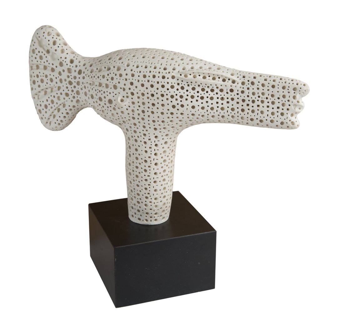 ALEXANDER NEY (RUSSIAN B. 1939) Woman's Head , 2004: ALEXANDER NEY (RUSSIAN B. 1939) Woman's Head, 2004 white terracotta height with base: 25.5 cm (10 in.), height without base: 18 cm (7 in.) signed and dated on base