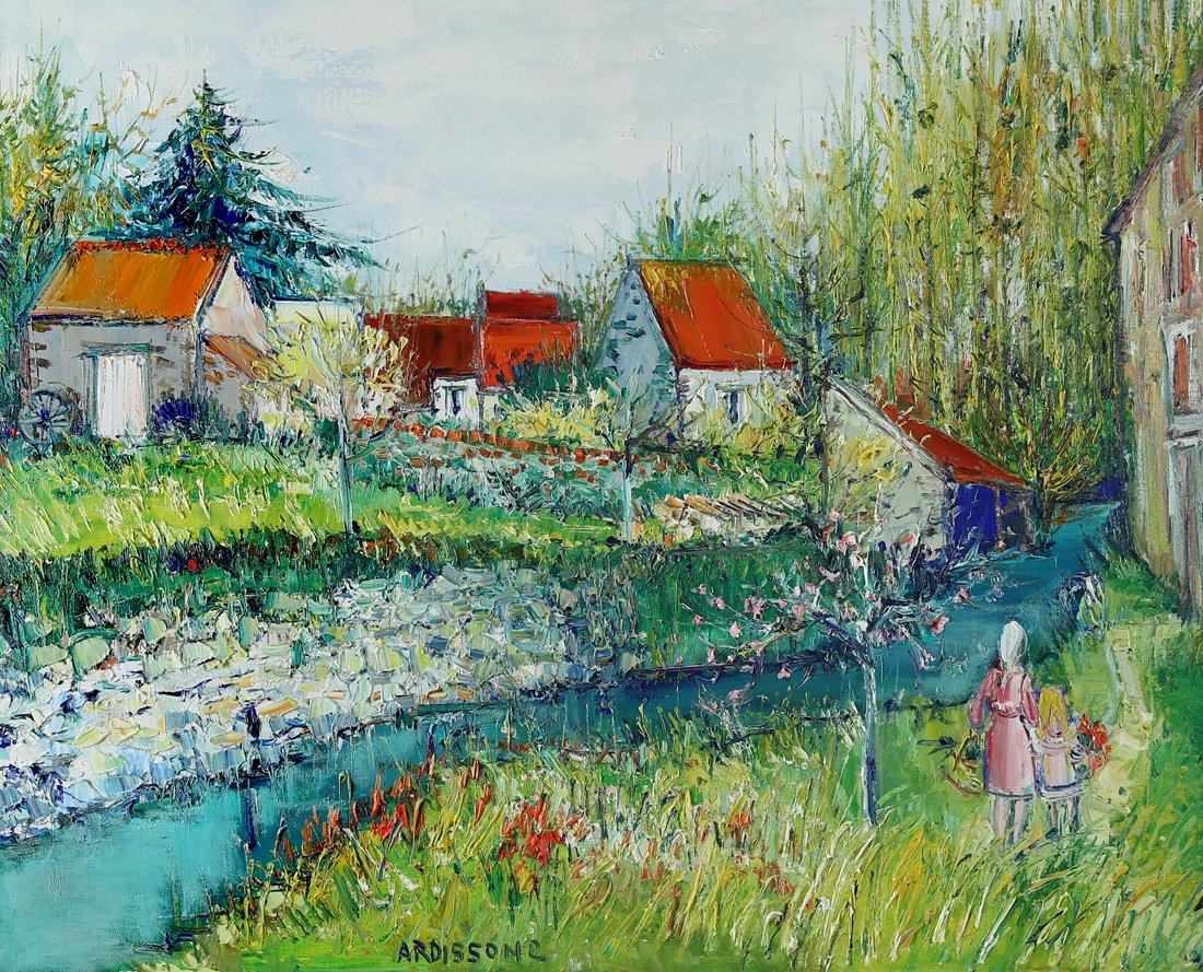 YOLANDE ARDISSONE (FRENCH B. 1927): YOLANDE ARDISSONE (FRENCH B. 1927) Les Peupliers , 1981 oil on canvas 64 x 80 cm (25 x 31 1/2 in.) [sight] signed lower center PLEASE NOTE If you will be bidding live on auction day, please note that 