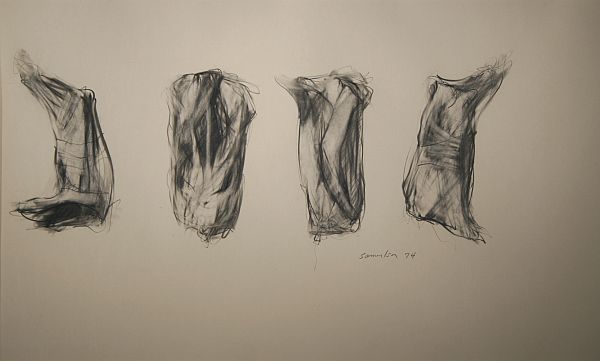 BRUCE SAMUELSON Drawing Torso Studies: BRUCE SAMUELSON (AMERICAN 20TH CENTURY), "Torso Study," 1974, signed and dated lower right, graphite on paper, 12 x 20 in. (30.5 x 50.8 cm.)