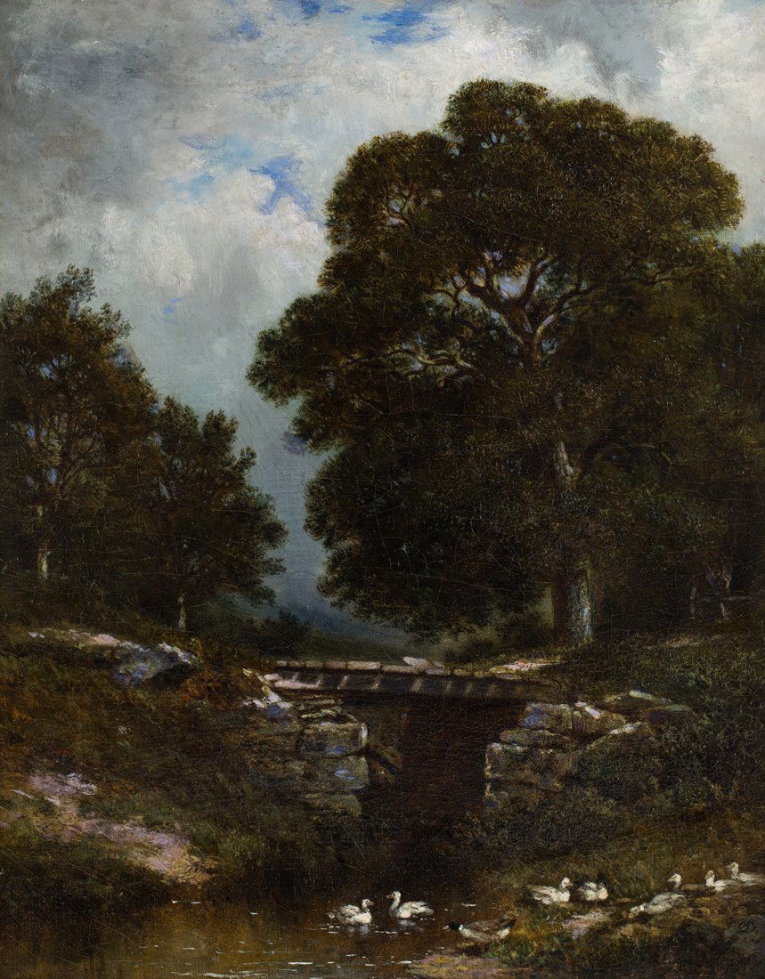 DAVID JOHNSON (AMERICAN 1827-1908): DAVID JOHNSON (AMERICAN 1827-1908) Near Warwick, Orange County, NY, circa 1880 oil on canvas 38.2 x 30.7 cm (15 x 12 in.) monogrammed lower right; signed and titled on verso PROVENANCEBabcock Gallerie