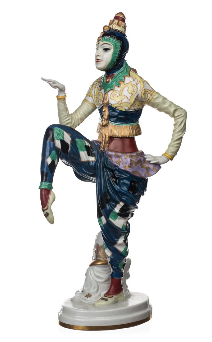 A PORCELAIN FIGURE OF A KOREAN DANCER, ROSENTHAL, (1 of 3)