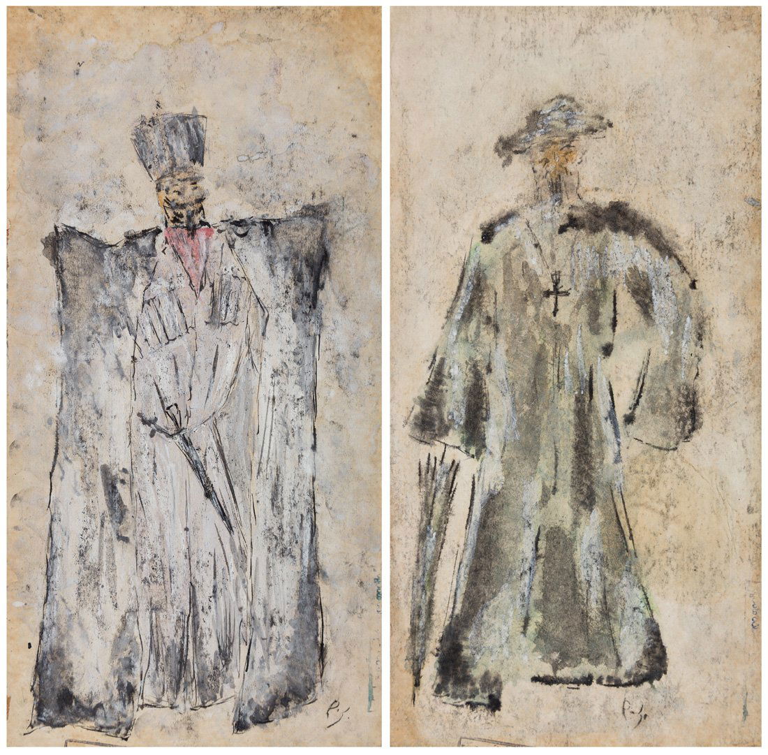 A PAIR OF COSTUME DESIGNS BY DAVID KAKABADZE (GEORGIAN (1 of 5)
