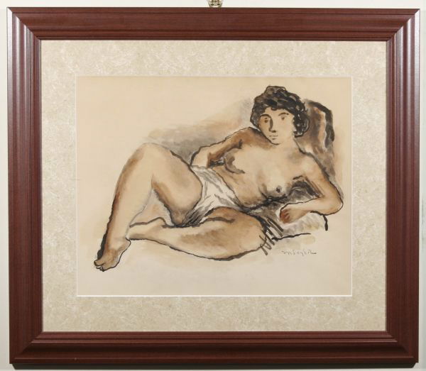 218: MOSES SOYER Painting Social Realist Nude WPA