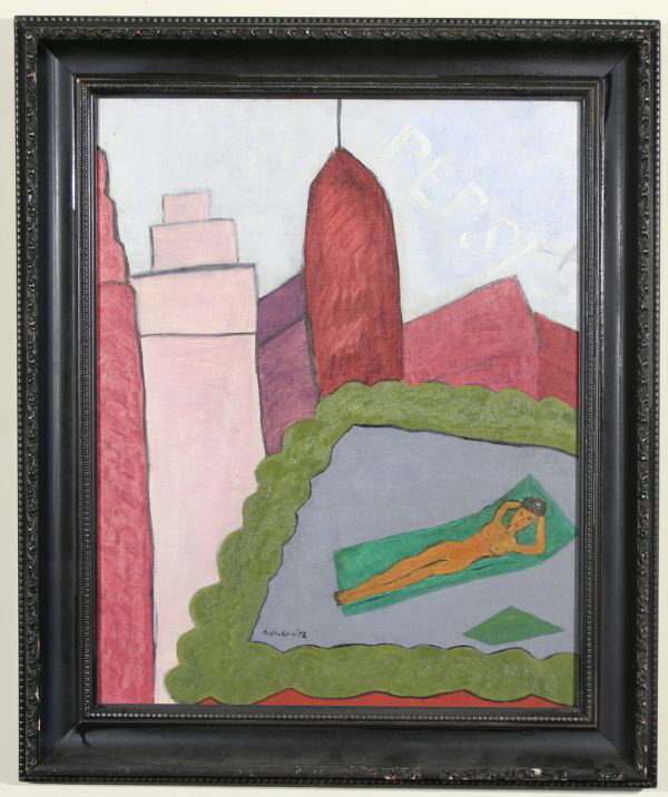 ABRAHAM WALKOWITZ Oil Painting Nude w Provenance 