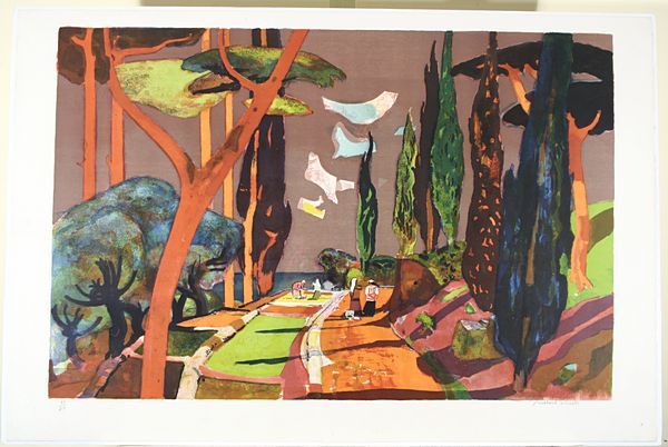 MILLARD OWEN SHEETS B1907 California Artist LimEd: MILLARD OWEN SHEETS (AMERICAN 1907-1989), Road to the Beach, pencil signed lower right, #29 of edition of 250, lithograph, 24 X 36 in. (61 x 91.4 cm). ---------- Please note, ebay allows you to bid li